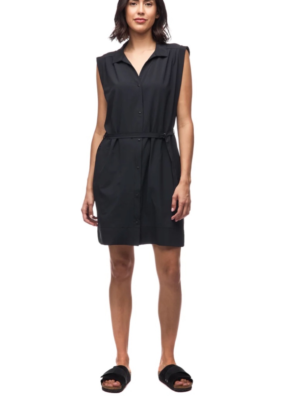 INDYEVA  Pilvi Dress Black Sleeveless lightweight with belt  - Women's  XS